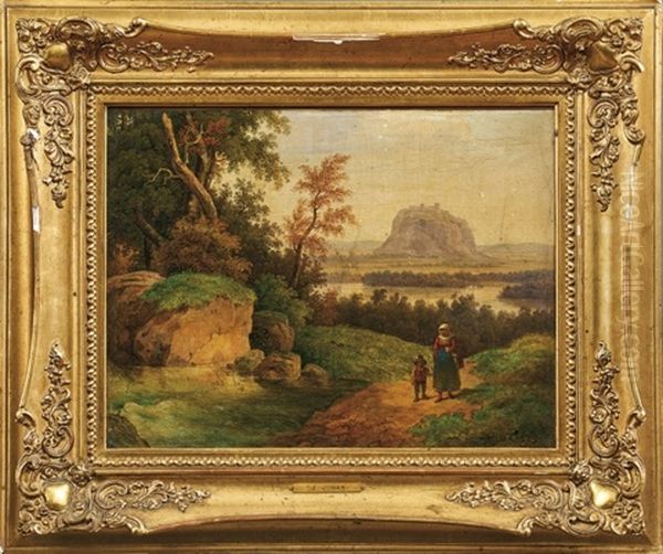 Landschaft Mit Blick Auf Eine Festung Oil Painting by Josef Jonas