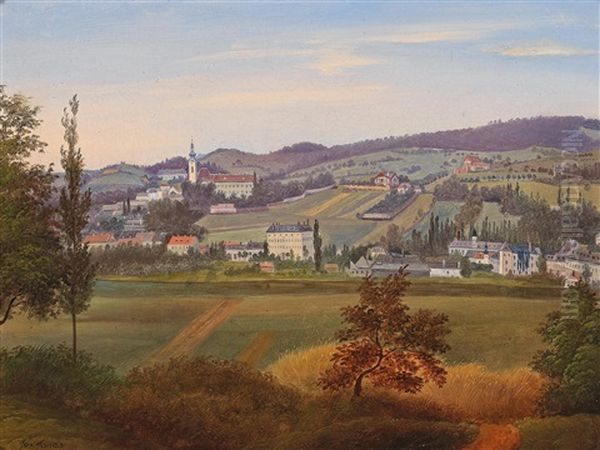 View Of Ober St. Veit And Hacking Oil Painting by Josef Jonas