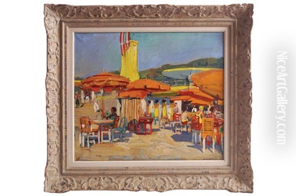 Aix-les-bains Oil Painting by Lucien-Hector Jonas