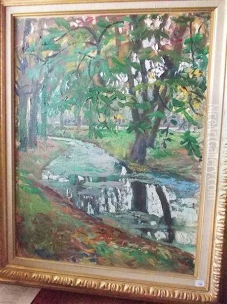 Le Chemin Feau, Bois De Boulogne Oil Painting by Lucien-Hector Jonas