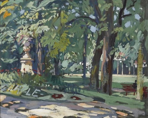 Jonaaix-les-bains, Le Parc De La Villa Des Fleurs Oil Painting by Lucien-Hector Jonas