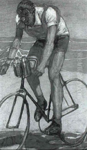 Le Coureur Cycliste Oil Painting by Lucien-Hector Jonas