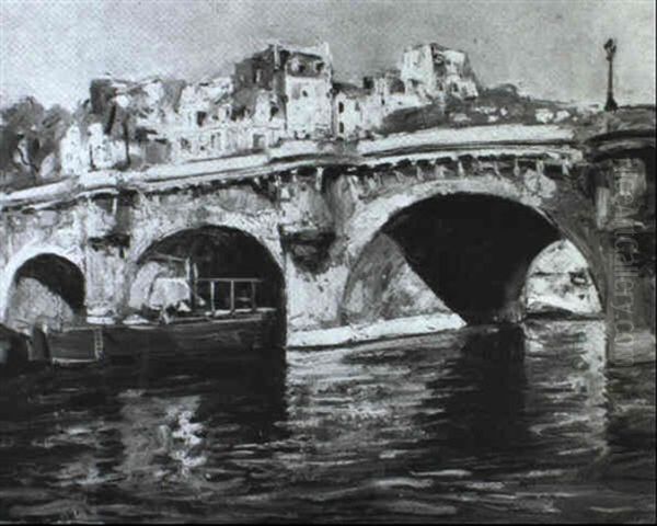 Paris, Le Pont-neuf Oil Painting by Lucien-Hector Jonas