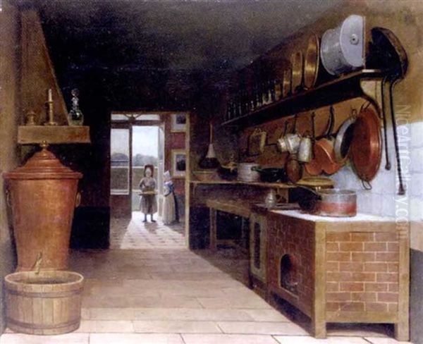 Interieur De Cuisine Oil Painting by Gabriel-Germain Joncherie