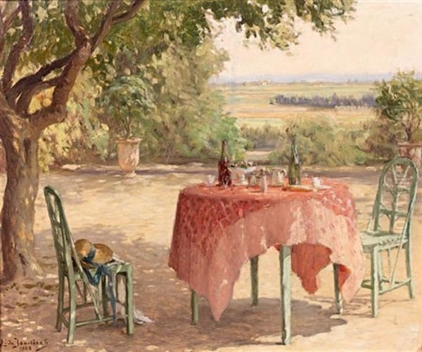 Dejeuner Sous Un Arbre Oil Painting by Leonce J. V. de Joncieres