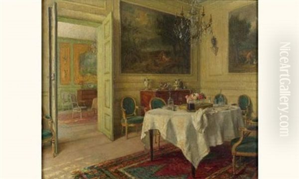 Apres Le Repas Oil Painting by Leonce J. V. de Joncieres