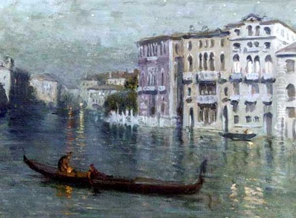 Venise Oil Painting by Leonce J. V. de Joncieres