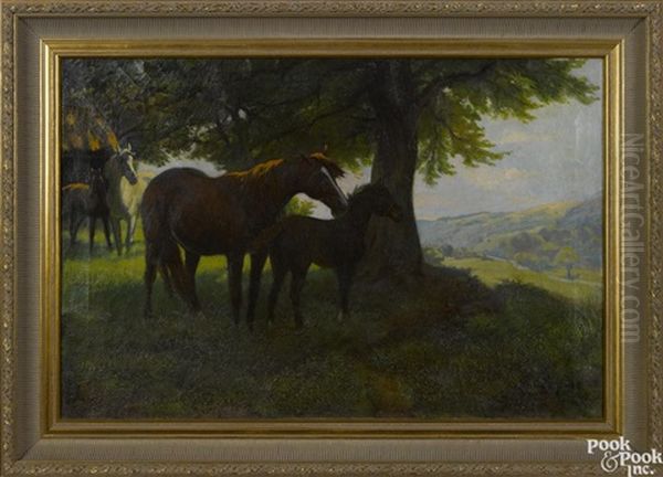 Horses Oil Painting by Adrian Jones