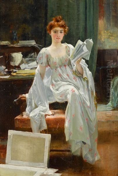 Interesting News Oil Painting by Francis Coates Jones