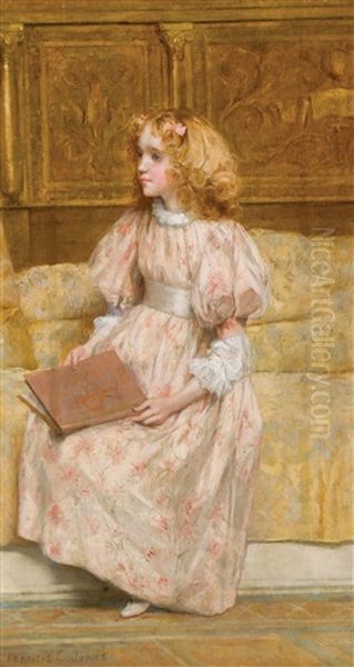 A Young Girl Reading Oil Painting by Francis Coates Jones