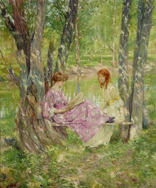 A Respite On The Riverbank Oil Painting by Francis Coates Jones