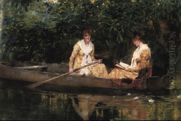 Women In A Rwoboat Oil Painting by Francis Coates Jones