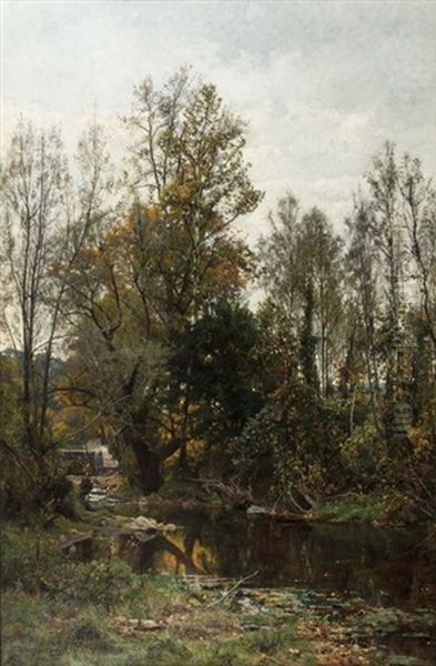 Paysage Au Printemps Oil Painting by Hugh Bolton Jones