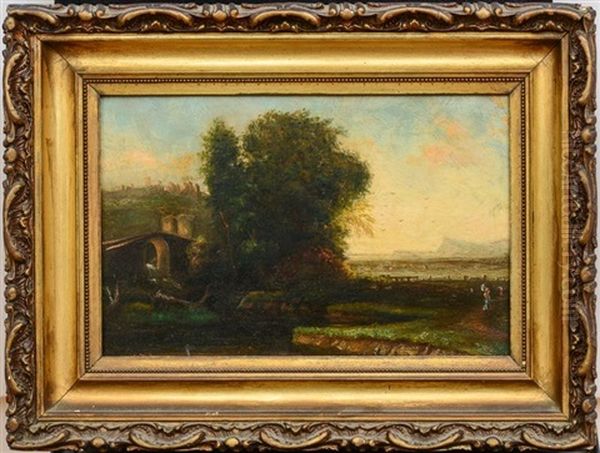 Landscape With Bridge Oil Painting by Hugh Bolton Jones