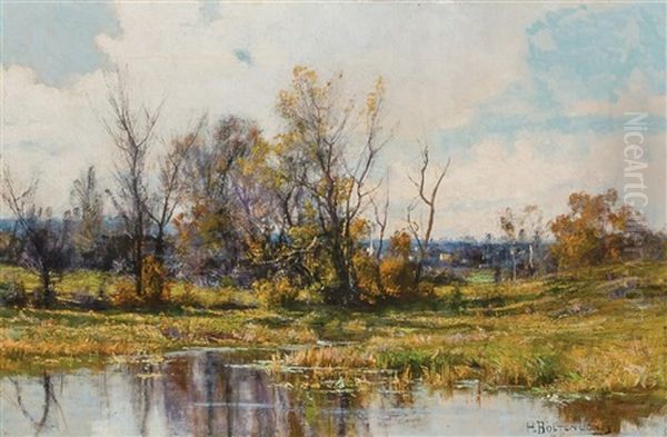 A Sunny Day Oil Painting by Hugh Bolton Jones