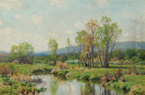 Spring Reflections Oil Painting by Hugh Bolton Jones