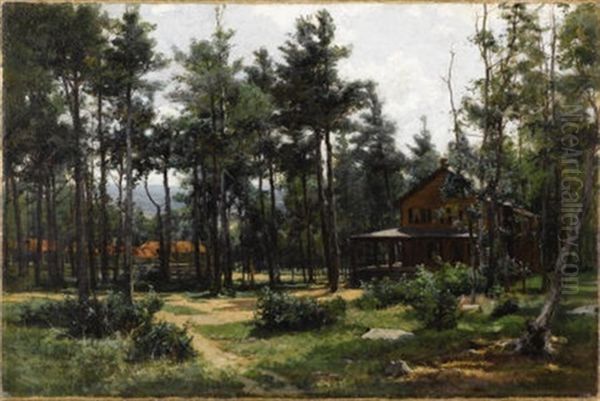 Houses, Mt. Mcgregor, Ny Oil Painting by Hugh Bolton Jones