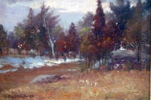 Last Traces Of Winter Oil Painting by Hugh Bolton Jones