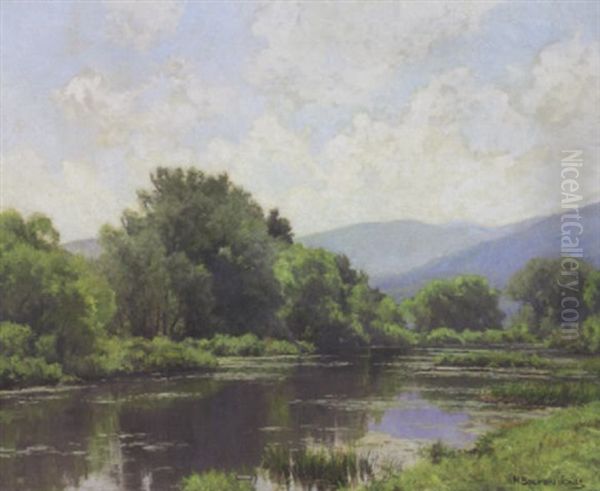 Summer Day On The Pond Oil Painting by Hugh Bolton Jones