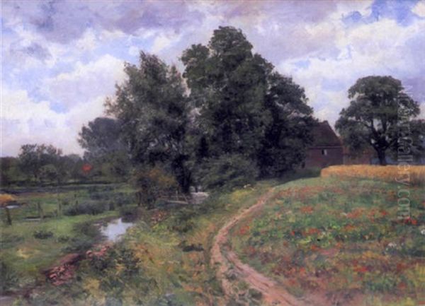 Spring Landscape With Pathway Oil Painting by Hugh Bolton Jones