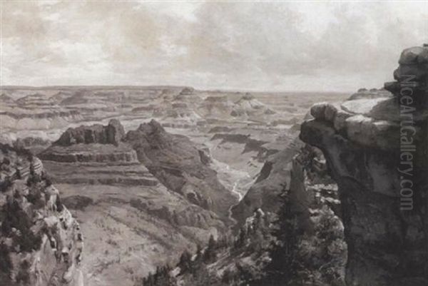 A View Of The Grand Canyon Oil Painting by Hugh Bolton Jones