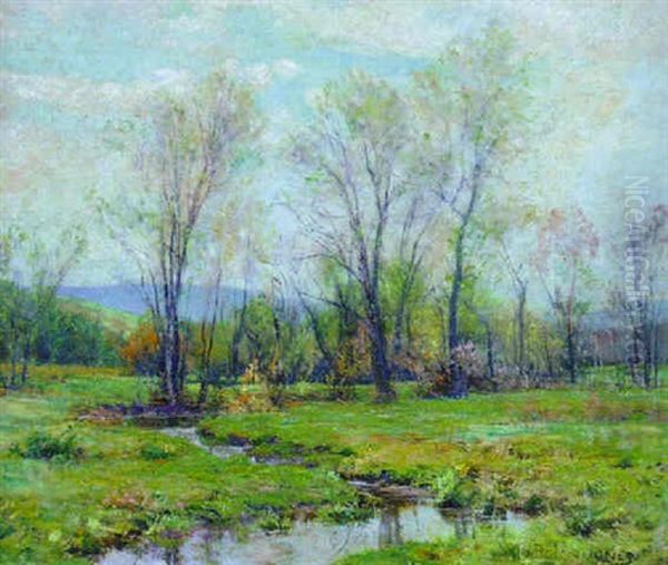 Spring Landscape Oil Painting by Hugh Bolton Jones