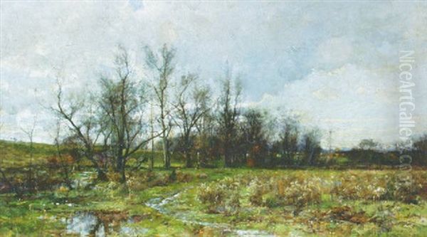 Reflections Of Spring Oil Painting by Hugh Bolton Jones