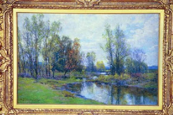 Springtime Reflections Oil Painting by Hugh Bolton Jones