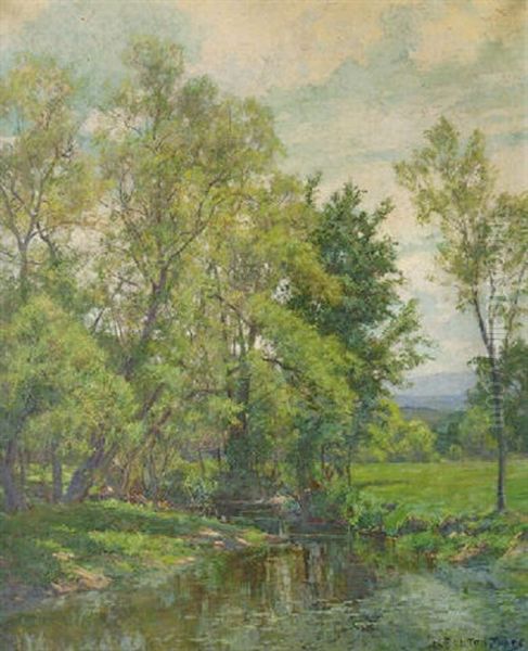 Summer Landscape With Stream by Hugh Bolton Jones