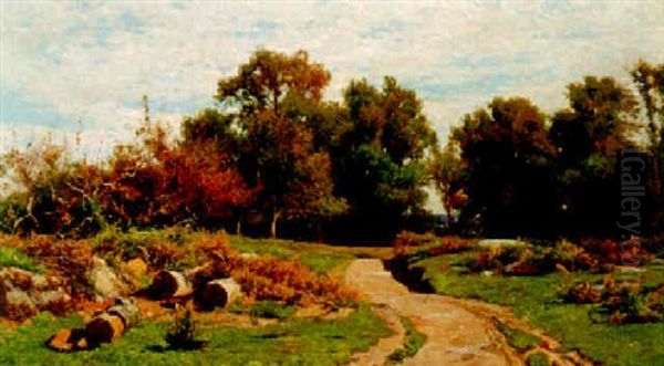 A Country Path In The Summer Oil Painting by Hugh Bolton Jones