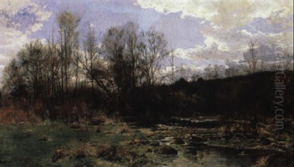 Marsh And Woods Oil Painting by Hugh Bolton Jones