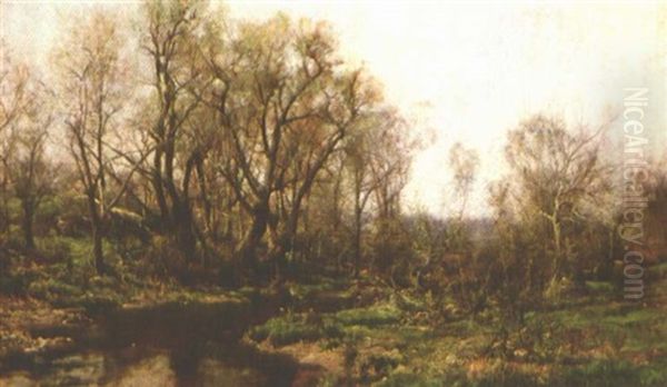 Spring Landscape Oil Painting by Hugh Bolton Jones