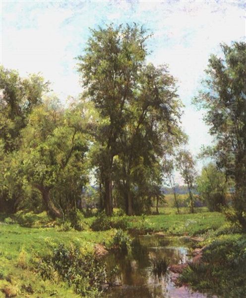 The Brook In June Oil Painting by Hugh Bolton Jones