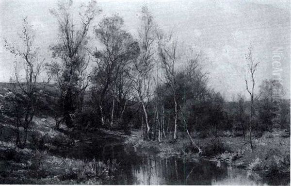 Autumn Landscape With Birch Trees Oil Painting by Hugh Bolton Jones