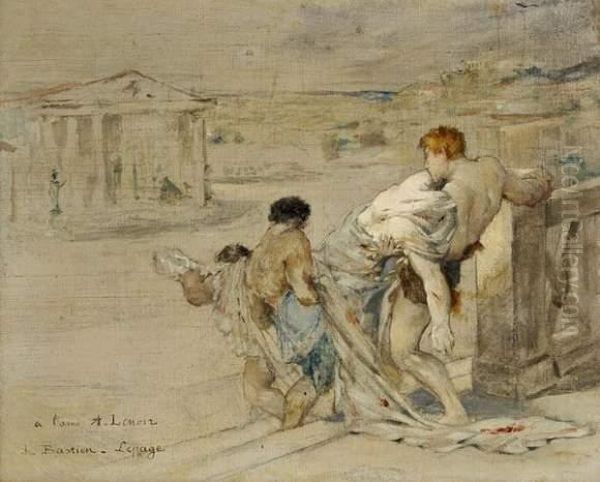 Enlevement Du Corps De Cesar Oil Painting by Jules Bastien-Lepage