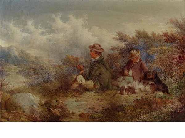 A Rest From The Hunt (pair) Oil Painting by Paul Jones