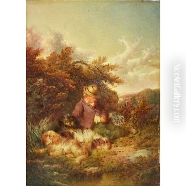 Hunting In The Highlands (2 Works) Oil Painting by Paul Jones