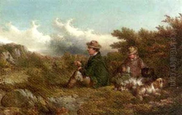 Gillies With Their Dogs Oil Painting by Paul Jones