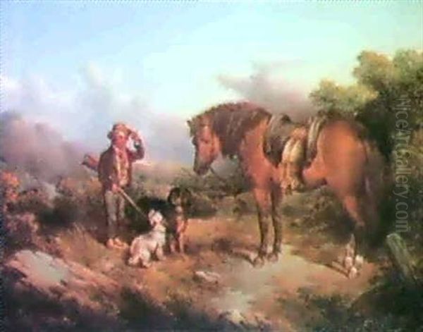 A Young Hunter Oil Painting by Paul Jones