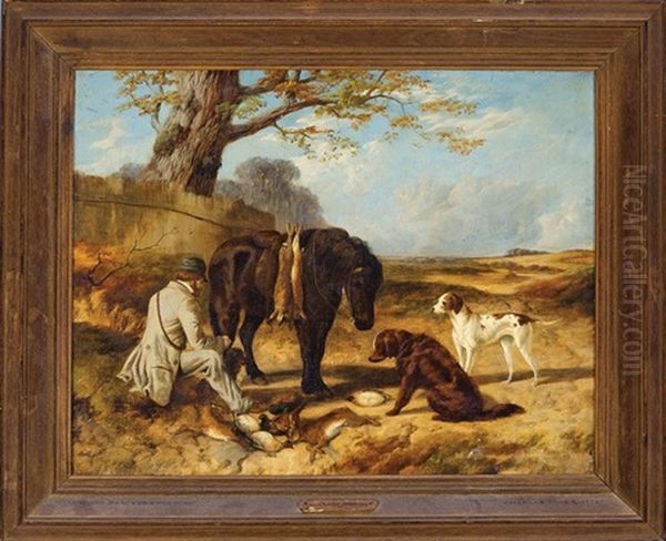 A Mixed Bag: Fur And Feather Oil Painting by Charles Jones