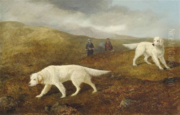 Setters And Huntsmen Oil Painting by Charles Jones