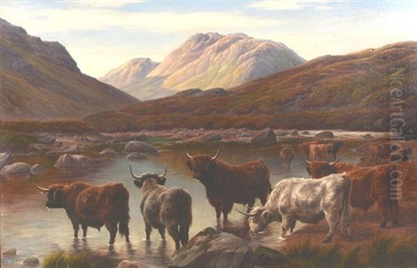 A Warm Morning, Glen Etive Argyleshire Oil Painting by Charles Jones