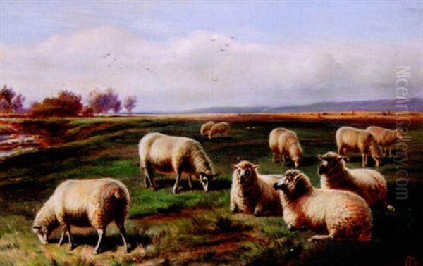 A Quiet Pasture Oil Painting by Charles Jones