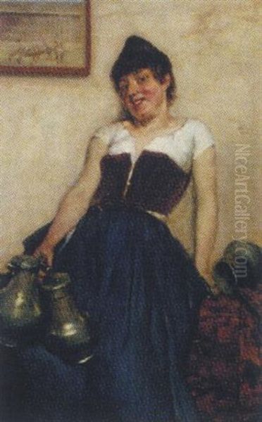 The Barmaid Oil Painting by Jan De Jong