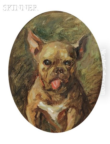 Portrait Of A Boston Terrier Oil Painting by Alphonse Jongers