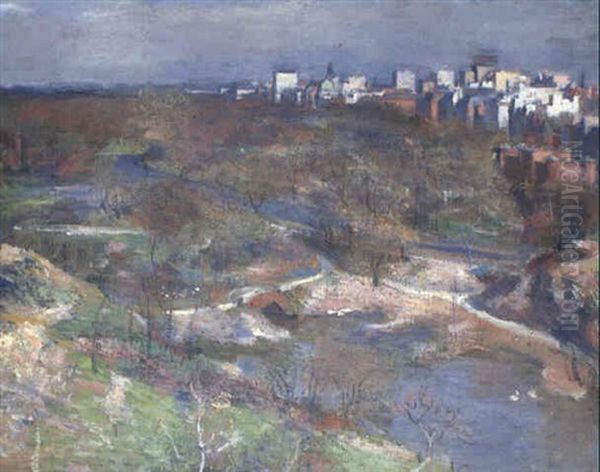 Central Park, New York Oil Painting by Alphonse Jongers