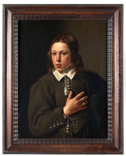 Young Man With Hand On His Chest Oil Painting by Ludolf de Jongh