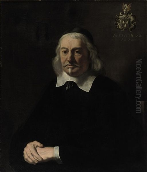 Portrait Of A Man Wearing A Skullcap Oil Painting by Ludolf de Jongh