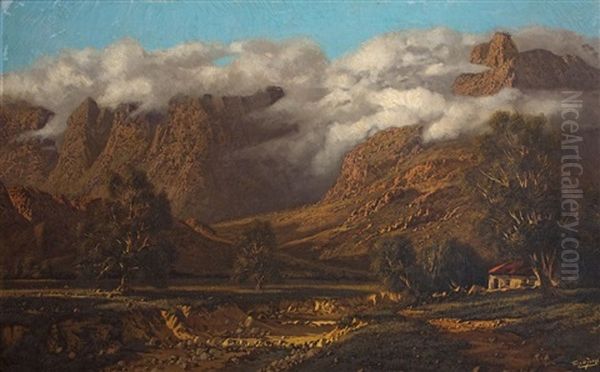 Cloud Blanket Over Mountainous Landscape Oil Painting by Tinus de Jongh