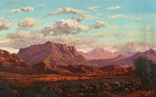 Mountainous Landscape Oil Painting by Tinus de Jongh